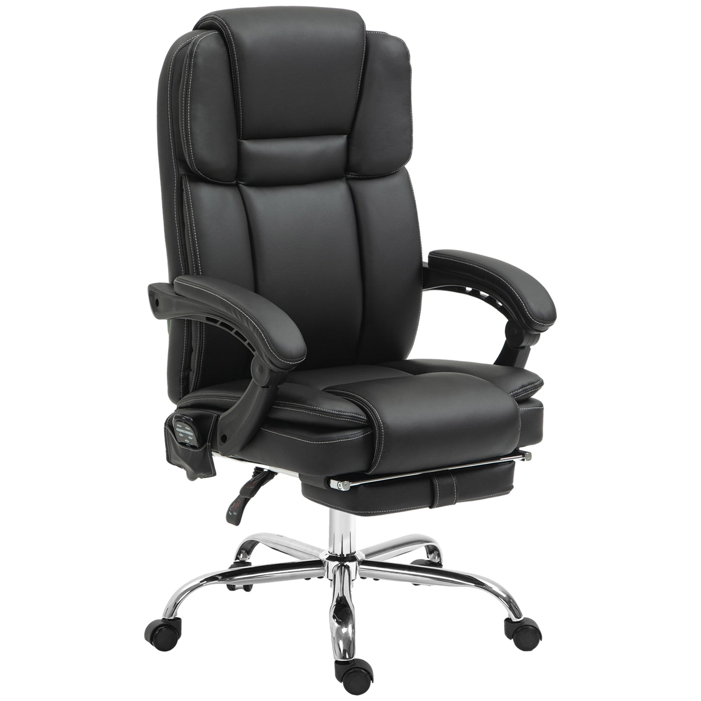Photo of Vinsetto Six Point Vibrating Massage Office Chair - Black in Black colour on a white background