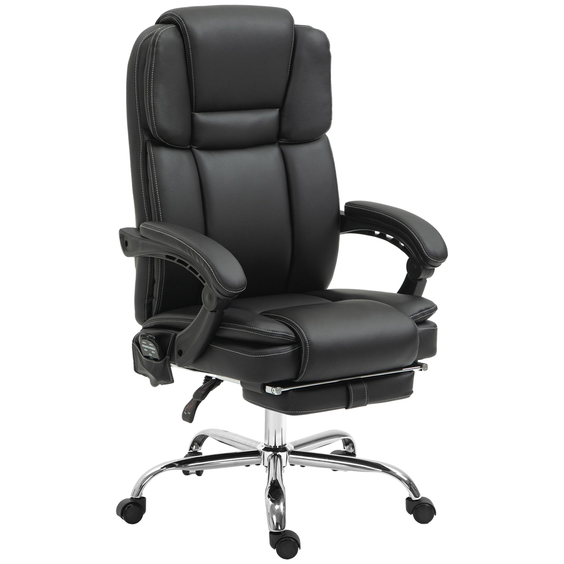 Photo of Vinsetto Six Point Vibrating Massage Office Chair - Black in Black colour on a white background