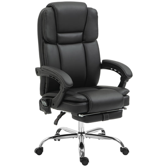 Photo of Vinsetto Six Point Vibrating Massage Office Chair - Black in Black colour on a white background