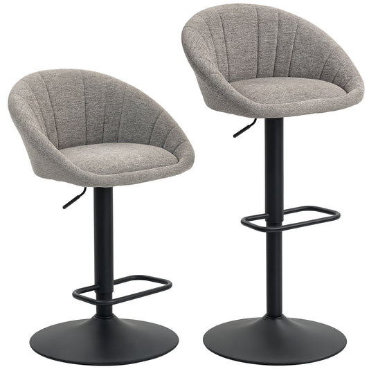Photo of HOMCOM Set of Two Relaxed Tub Bar Stools - Grey in Grey colour on a white background