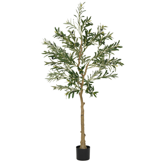 Photo of HOMCOM Silk Leaf Artificial Olive Trees in Trees colour on a white background