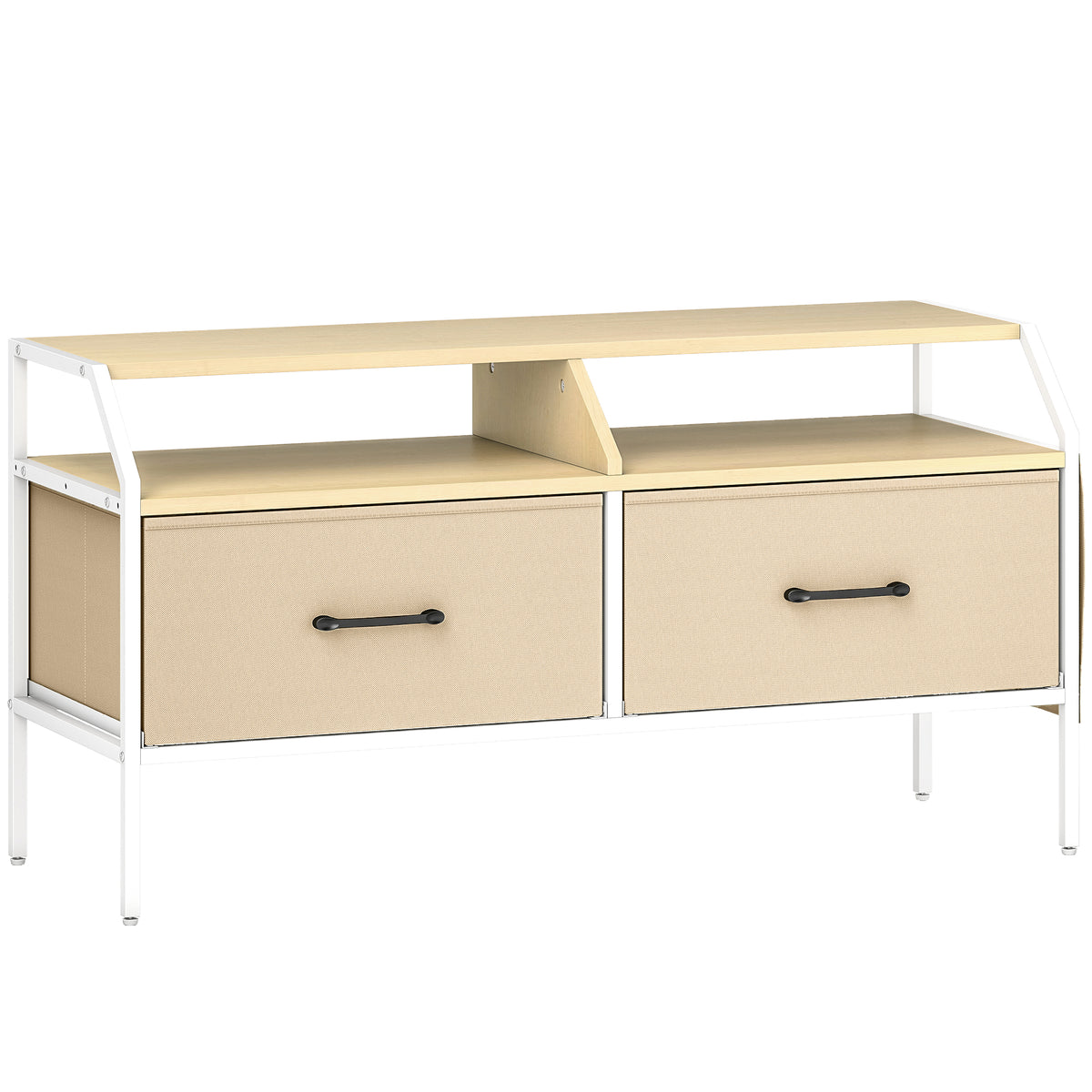 Photo of HOMCOM Industrial-Style TV Stand Cabinet - Natural Wood Finish in Finish colour on a white background