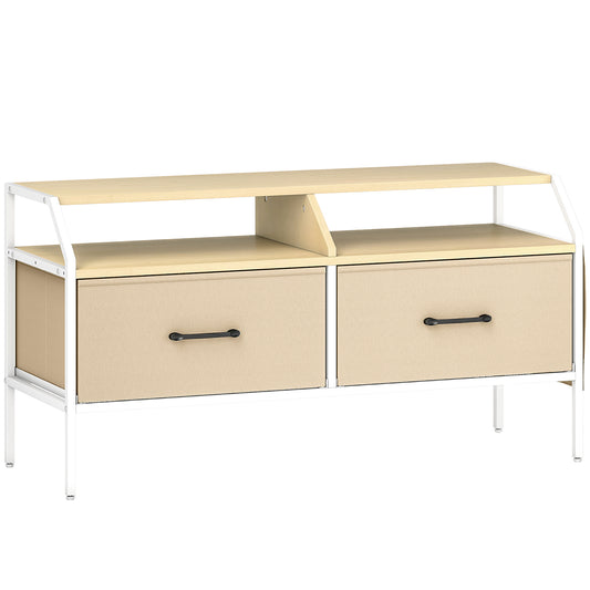 Photo of HOMCOM Industrial-Style TV Stand Cabinet - Natural Wood Finish in Finish colour on a white background