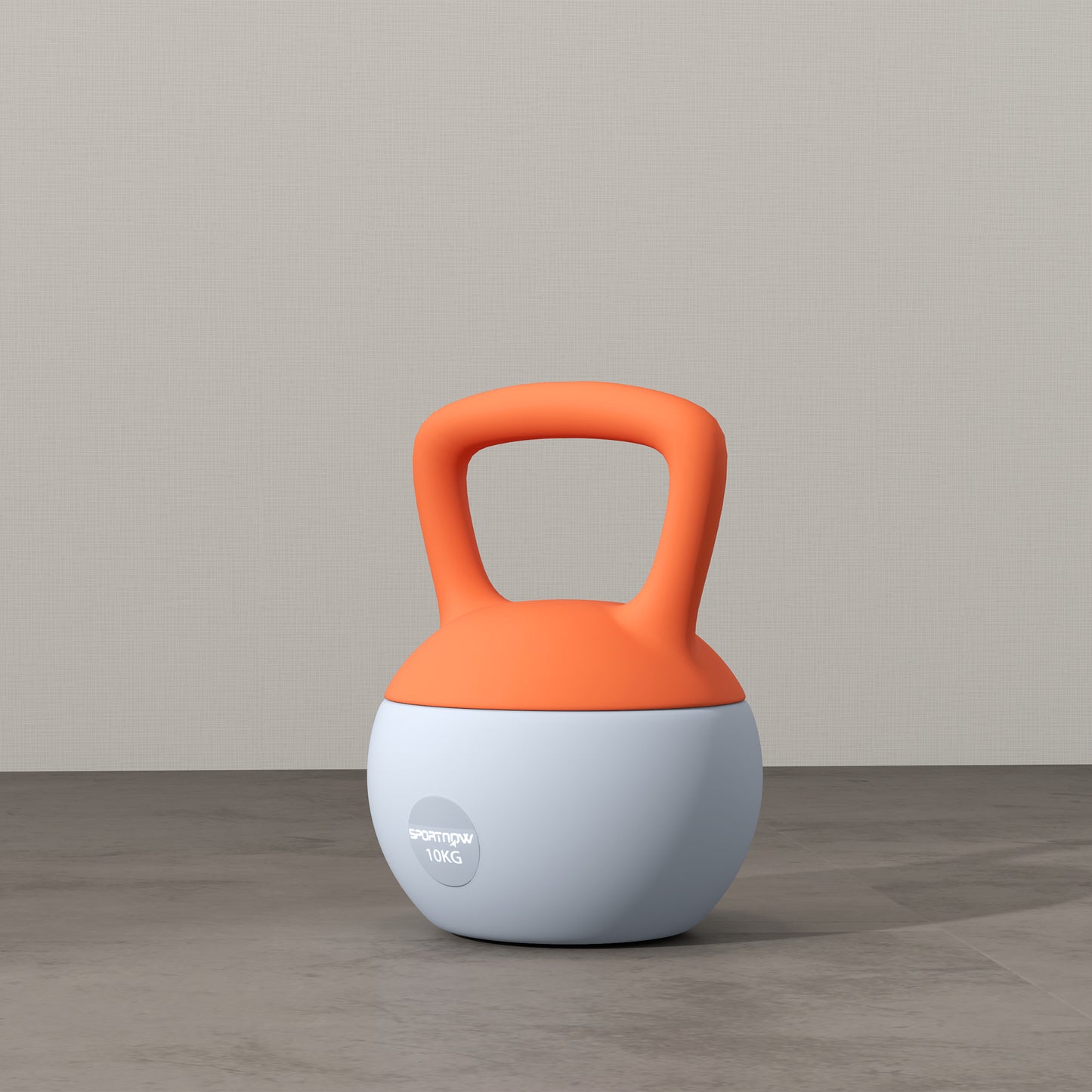 SPORTNOW 10KG Soft Kettlebell, Kettle Bell with Non-Slip Handle for Home Gym, Weight Lifting, Strength Training, Orange/Grey