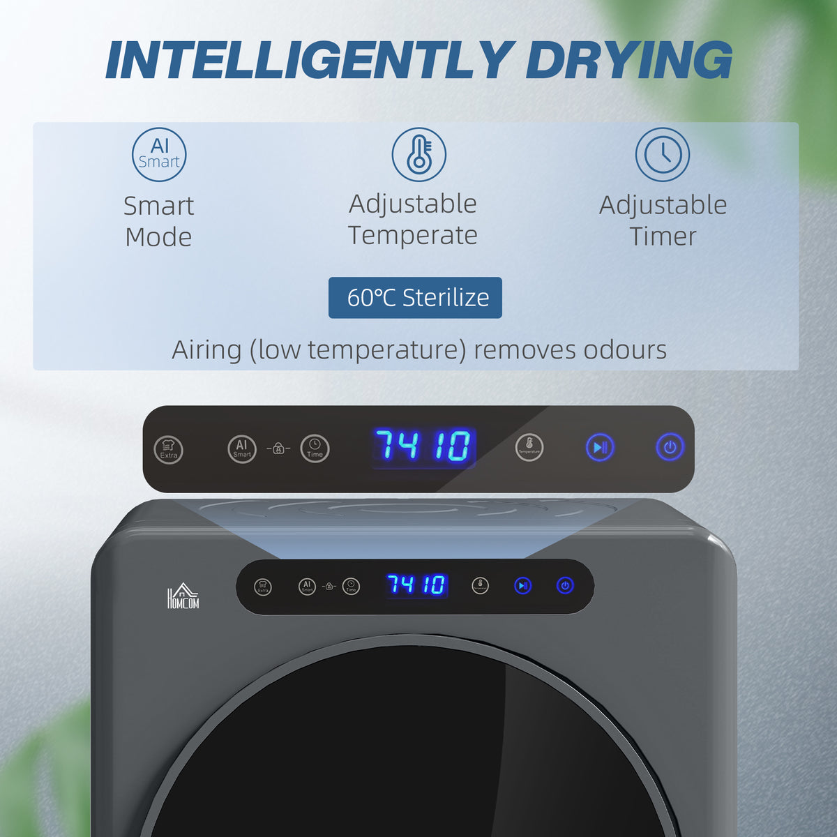 HOMCOM 4kg Compact 40-60℃  Tumble Dryer - Grey