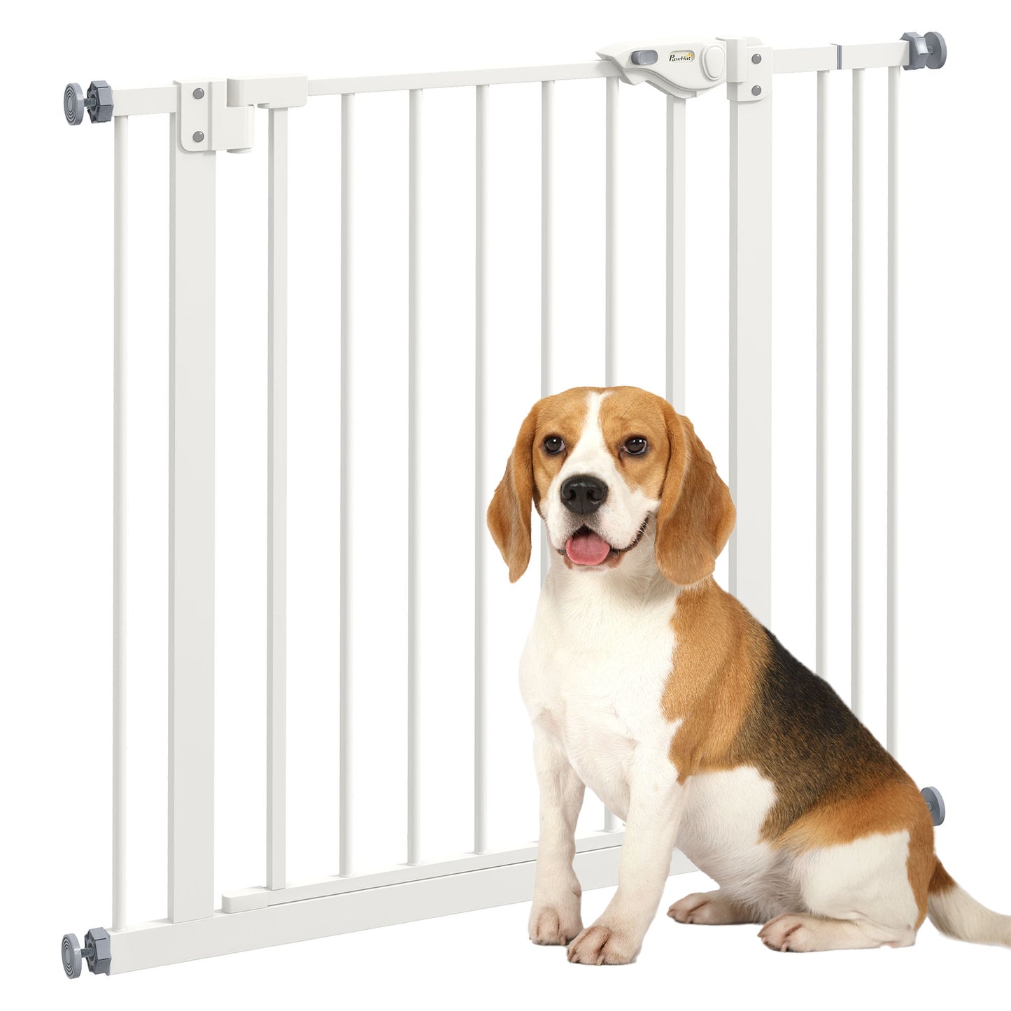 Photo of PawHut Adjustable Safety Gate w/ One Extensions, Four Adjustable Screws, White in White colour on a white background