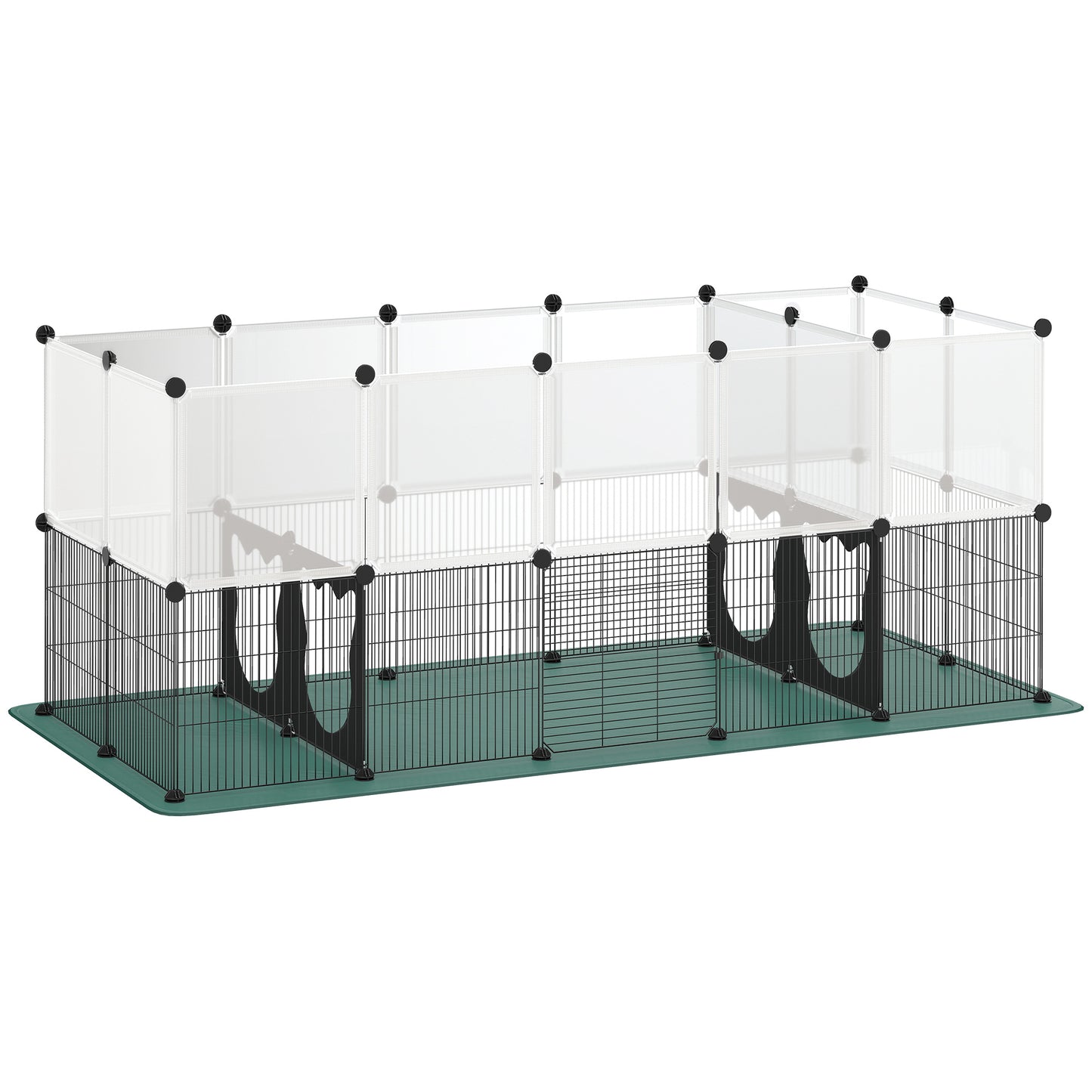 Photo of PawHut Pet Playpen with Waterproof Mat, DIY Small Animal Enclosure 34 Panels, Indoor/Outdoor Metal Pet Fence for Guinea Pigs in Pigs colour on a white background