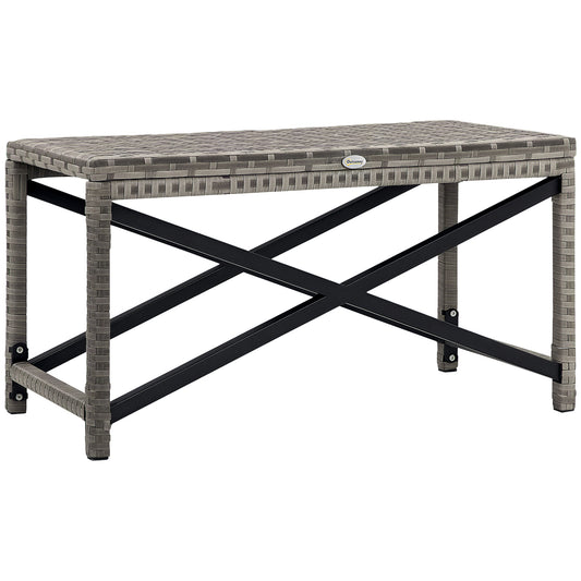 Photo of Outsunny Outdoor Coffee Table Side Table with X-Shape Frame for Patio, Balcony, Mixed Grey in Grey colour on a white background