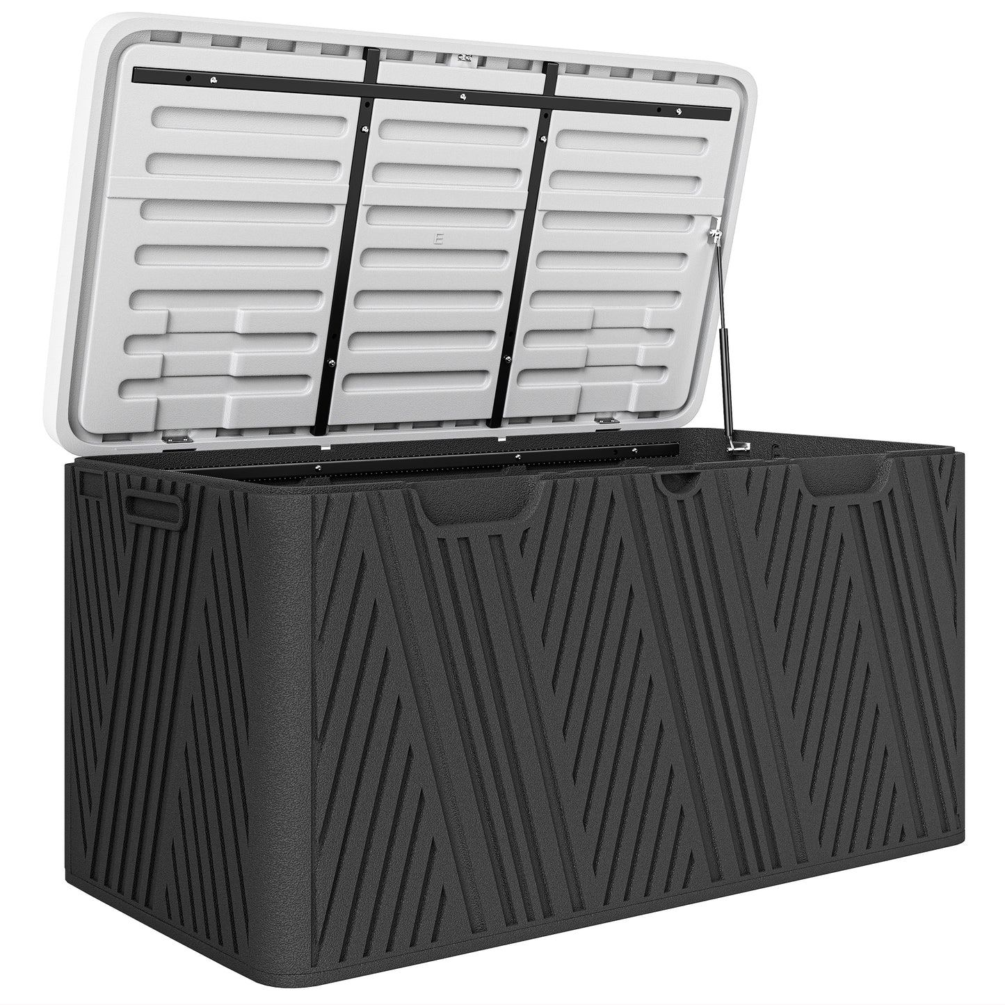 Photo of Outsunny 380L Waterproof Outdoor Storage Box, with Lockable Lid - Black in Black colour on a white background
