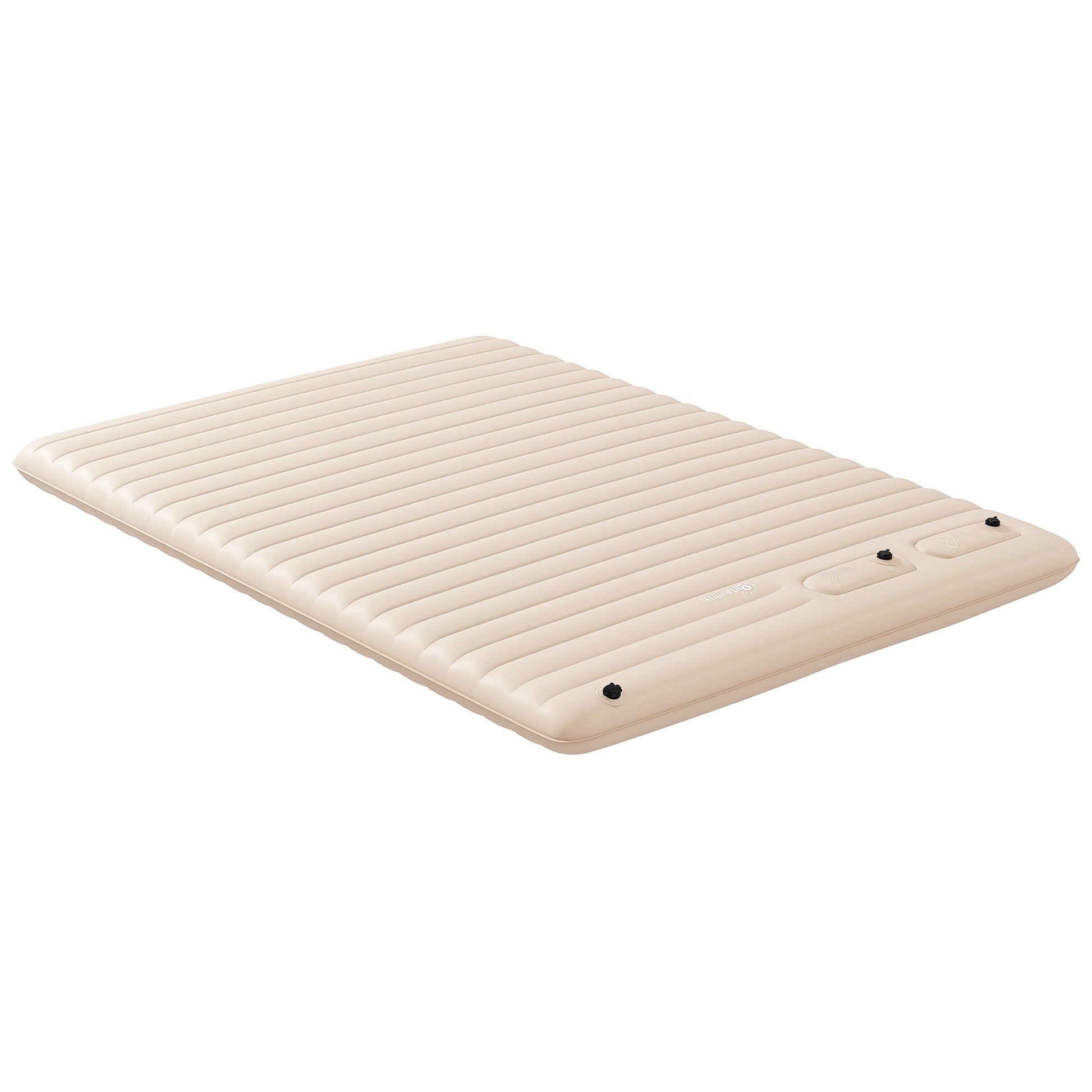 Photo of Outsunny Double Inflatable Mattress, with Built-In Pump - White in White colour on a white background