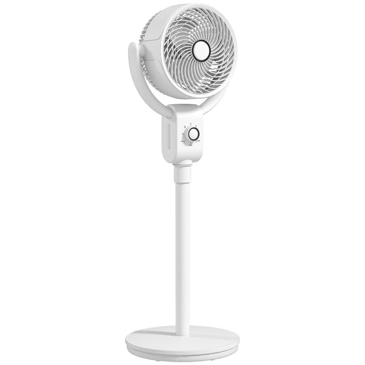Photo of HOMCOM Pedestal Air Circulation Fan with Oscillating, White in White colour on a white background