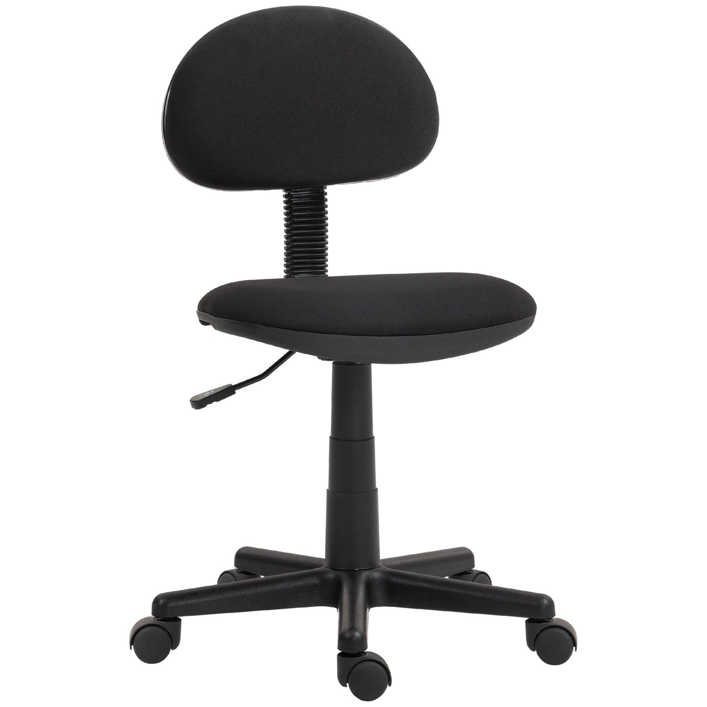 Photo of HOMCOM Small Armless Office Chair - Black in Black colour on a white background