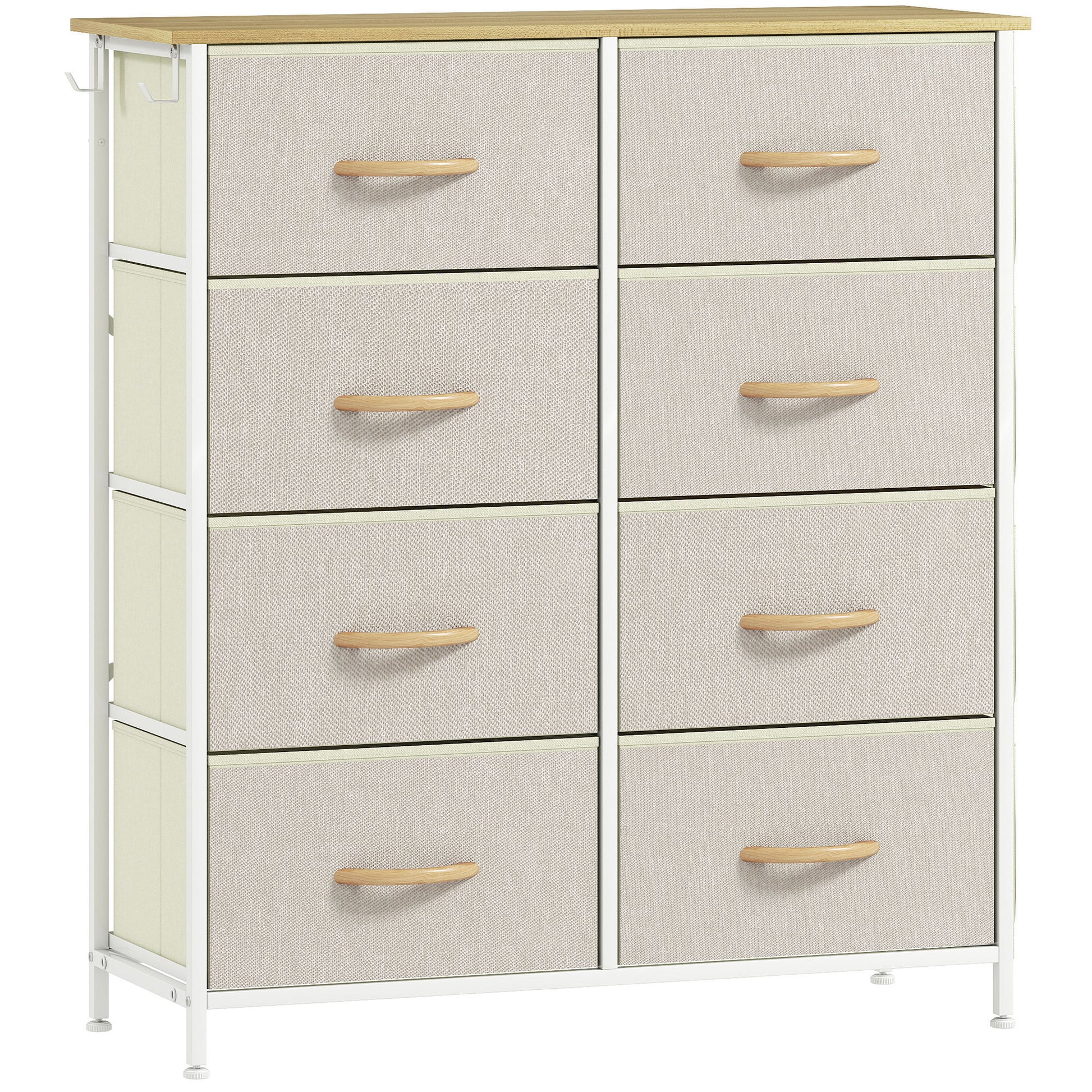 Photo of HOMCOM Chest of Eight Fabric Drawers - Beige in Beige colour on a white background