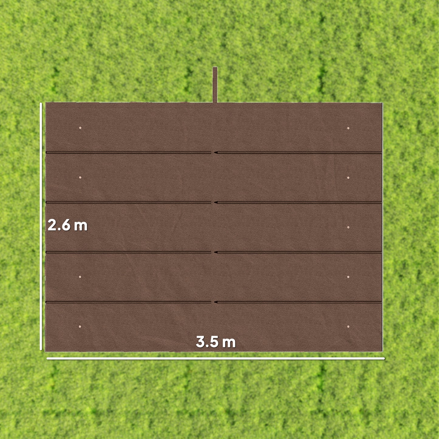 Outsunny Retractable Pergola Cover, 3.5 x 2.6 m Replacement Canopy Fabric for 4 x 3 m Frame, Roof Top Only, Brown