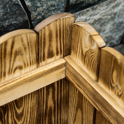 Outsunny wooden planter box close-up of corner joints and scalloped boards