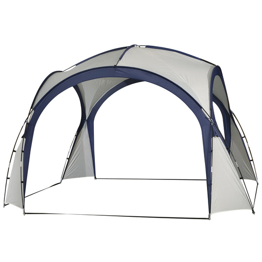 Photo of Outsunny Gazebo Party Tent, 3.5x3.5m-Cream/Blue in 3.5x3.5m-Cream/Blue colour on a white background