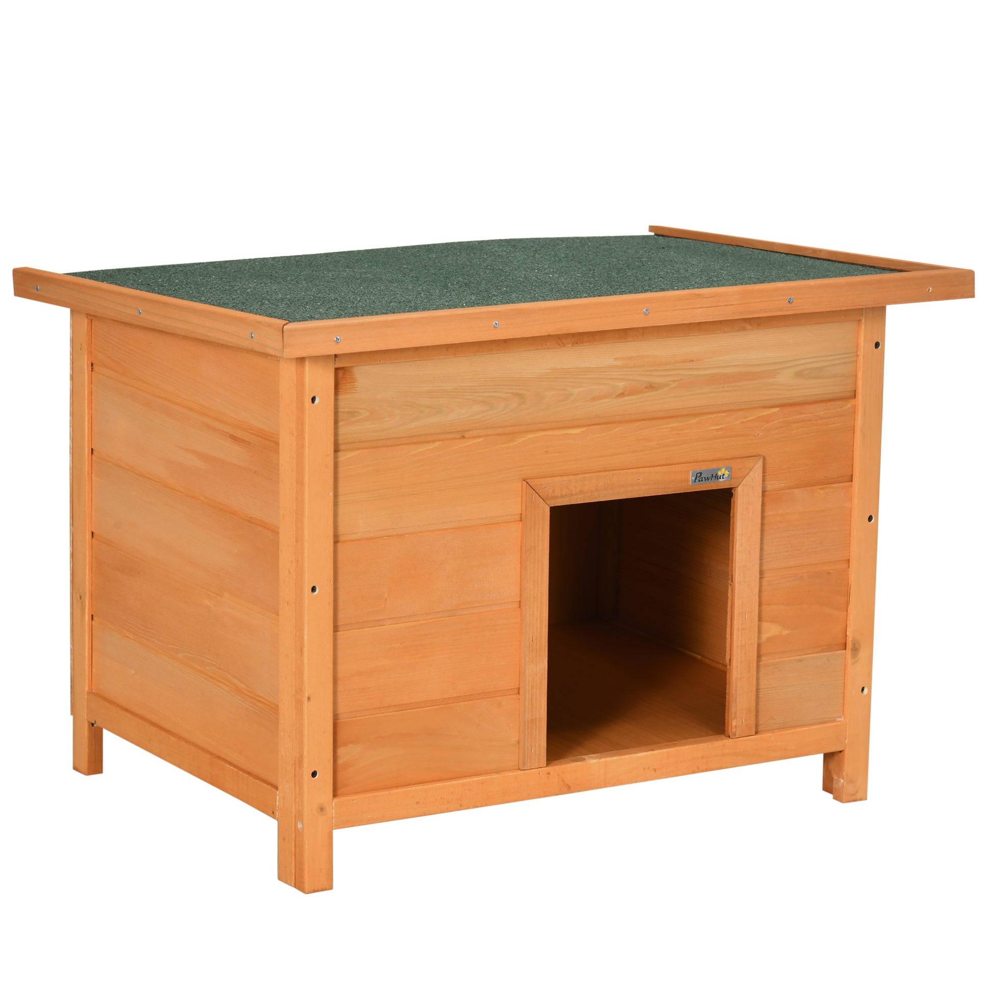 Photo of PawHut Wooden Dog Kennel Elevated Dog Pet House w/ Open Top 82W x 58D x 58H cm in cm colour on a white background