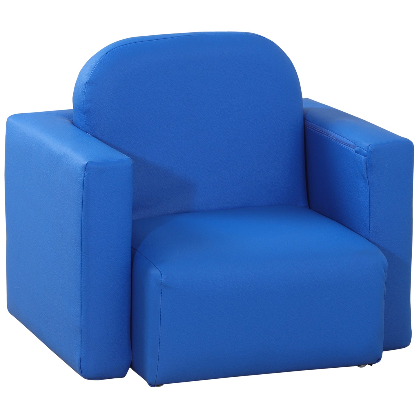 Photo of HOMCOM 2 In 1 Toddler Sofa Chair,  48 x 44 x 41 cm, for Game Relax Playroom, Blue in Blue colour on a white background