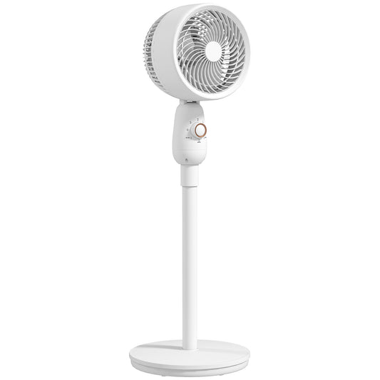 Photo of HOMCOM Pedestal Fan, Powerful Air Circulator, 36 Inch Floor Standing Fan with 3 Speed Settings, 70° Oscillating for Bedroom, Home and Office, White in White colour on a white background