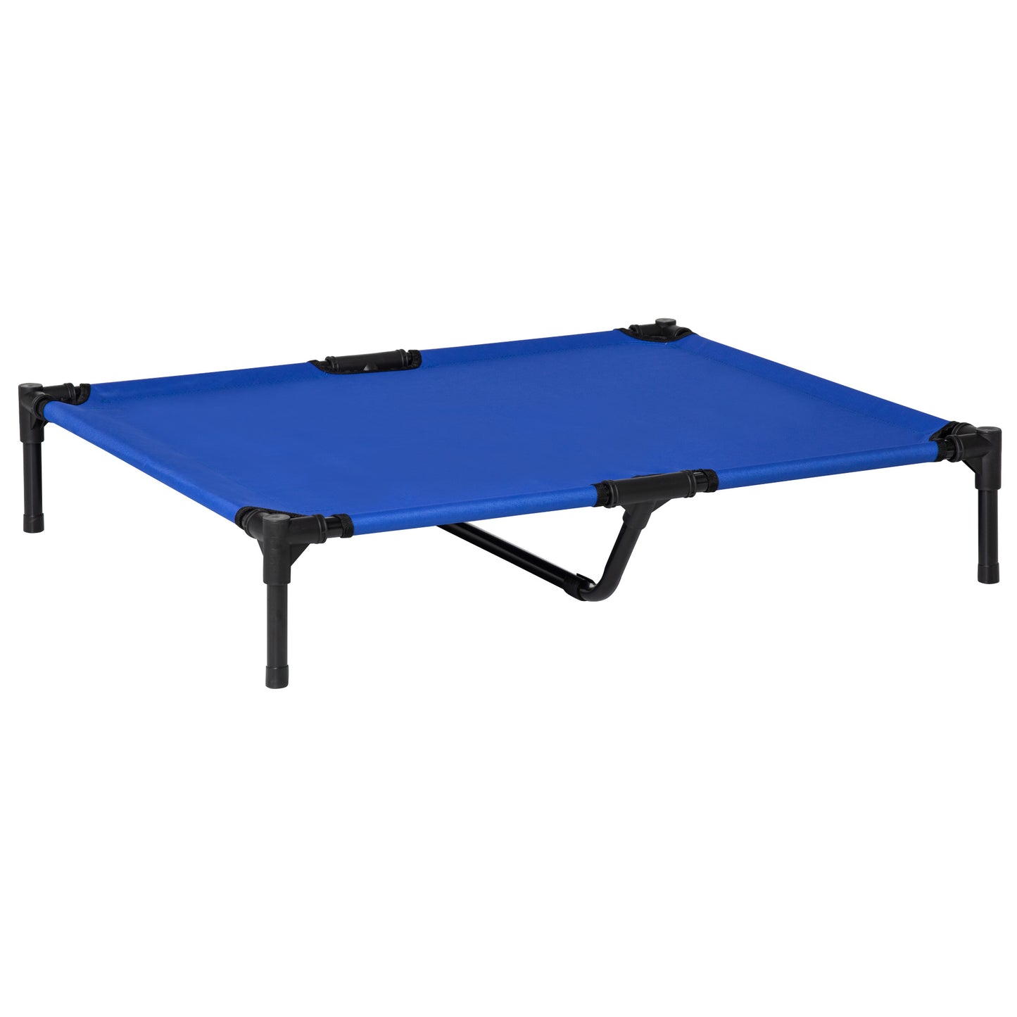 Photo of PawHut Raised Dog Bed Cat Elevated Lifted Portable Camping w/ Metal Frame Blue (Large) in (Large) colour on a white background