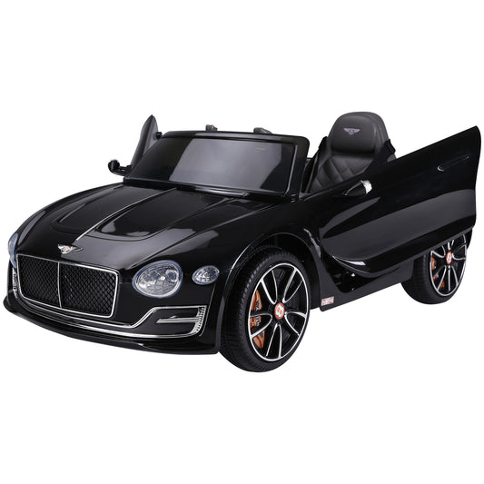 Photo of HOMCOM Bentley GT Licensed 12V Electric Car for Kids, Kid's Electric Ride on with Remote Control, Ride on Car with LED Lights, Music, for 3-5 Years, Black in Black colour on a white background