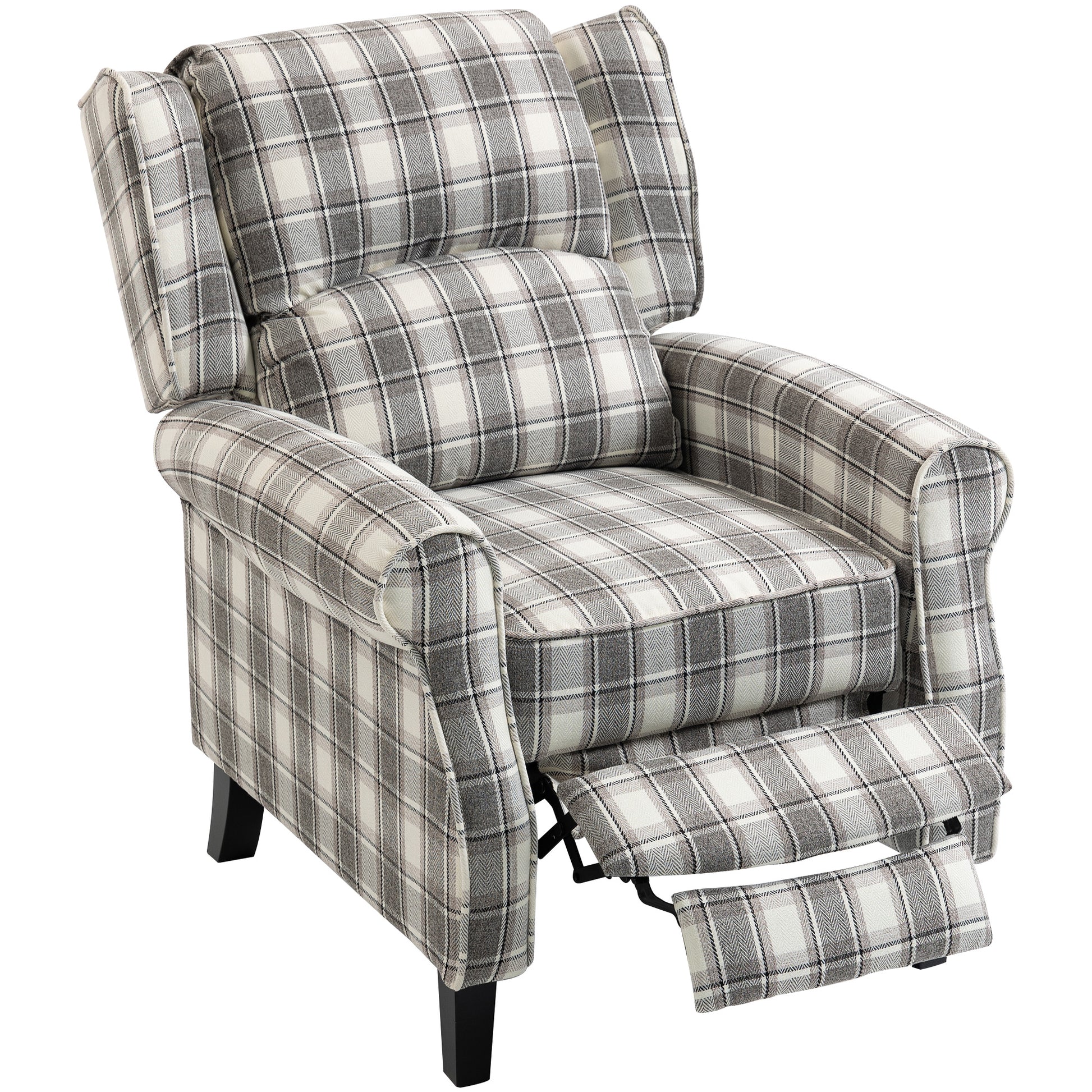 Photo of HOMCOM 160° Reclining Armchair, with Footrest - Grey and White in White colour on a white background
