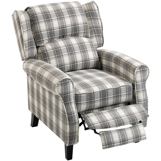 Photo of HOMCOM 160° Reclining Armchair, with Footrest - Grey and White in White colour on a white background