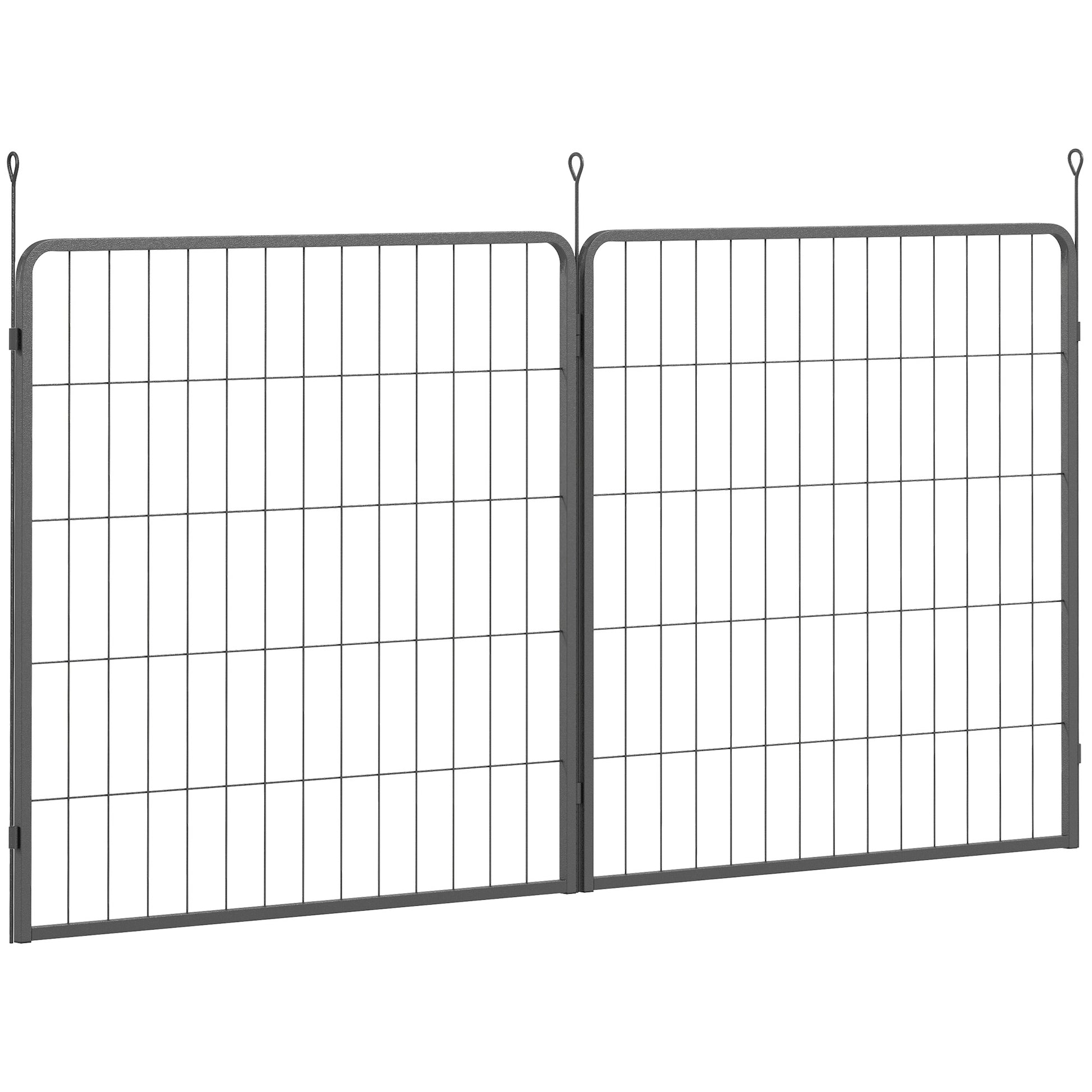 Photo of PawHut Two-Piece Dog Pen Expansion Pack for Medium Dogs, 80cm Tall Animal Pen with Three Connecting Stakes in Stakes colour on a white background
