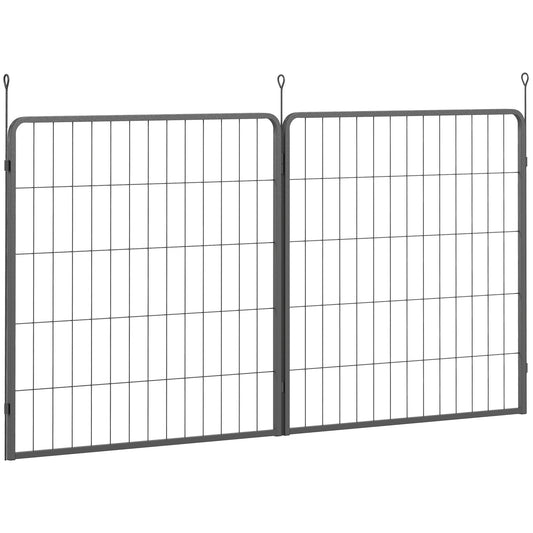 Photo of PawHut Two-Piece Dog Pen Expansion Pack for Medium Dogs, 80cm Tall Animal Pen with Three Connecting Stakes in Stakes colour on a white background