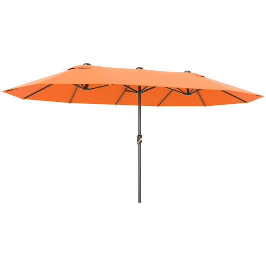 Photo of Outsunny 4.6m Double Garden Parasol - Orange in Orange colour on a white background