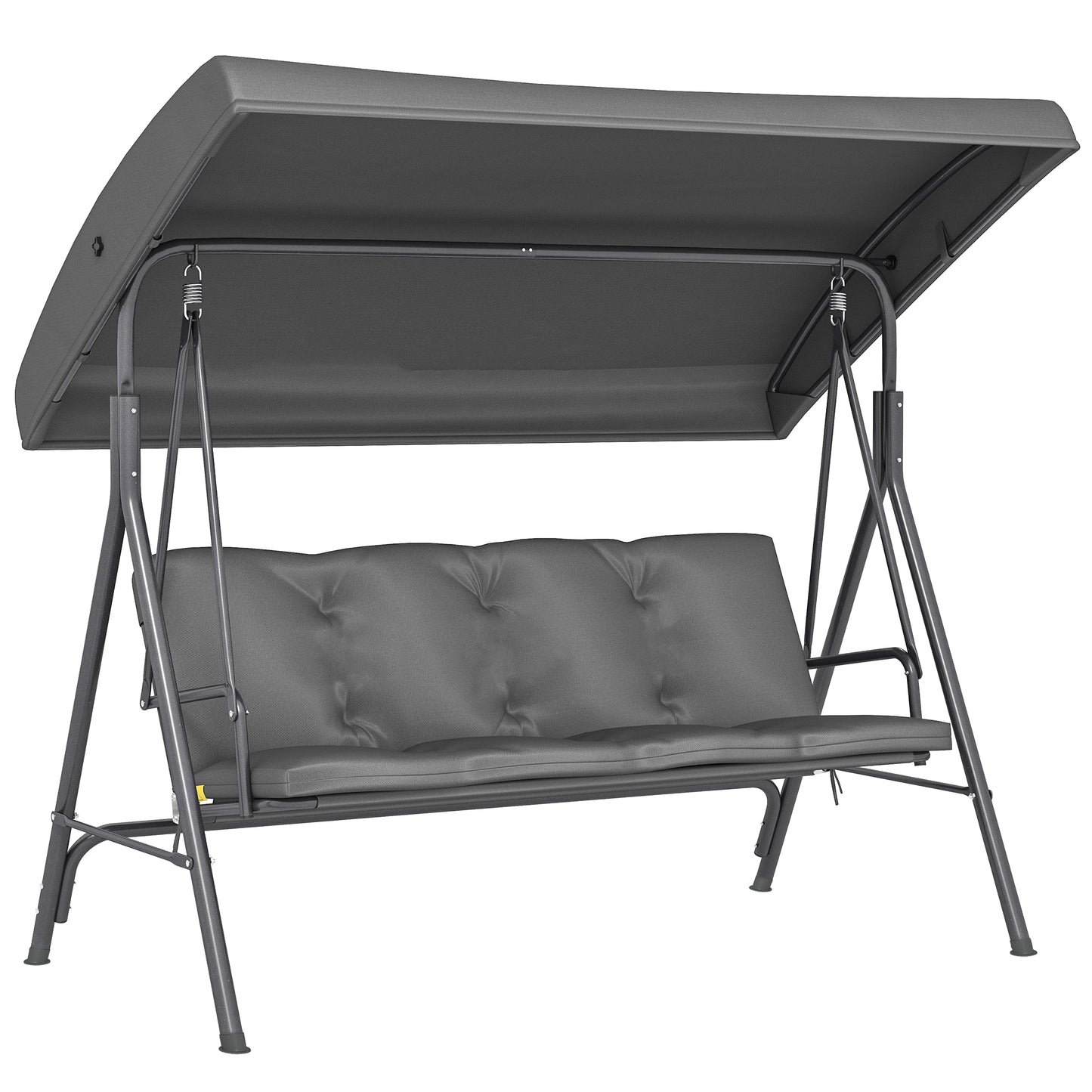 Photo of Outsunny Three-Seater Garden Swing Seat - Dark Grey in Grey colour on a white background