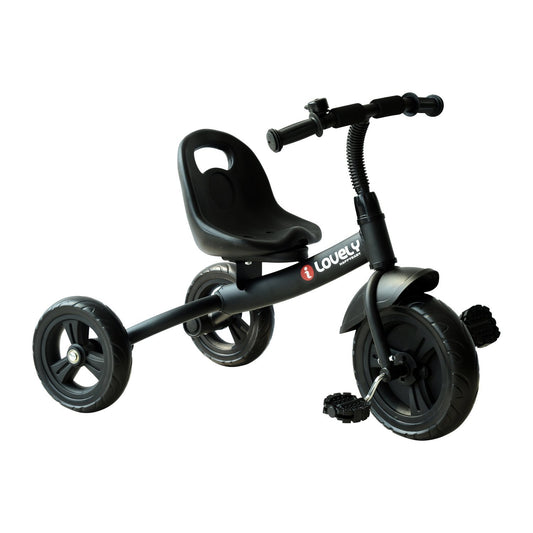 Photo of HOMCOM Baby Trike, Toddler Tricycle with Adjustable Seat, Children Ride on Toys 3 Wheels Bike with Bell for Kids 1.5-4 Years, Black in Black colour on a white background