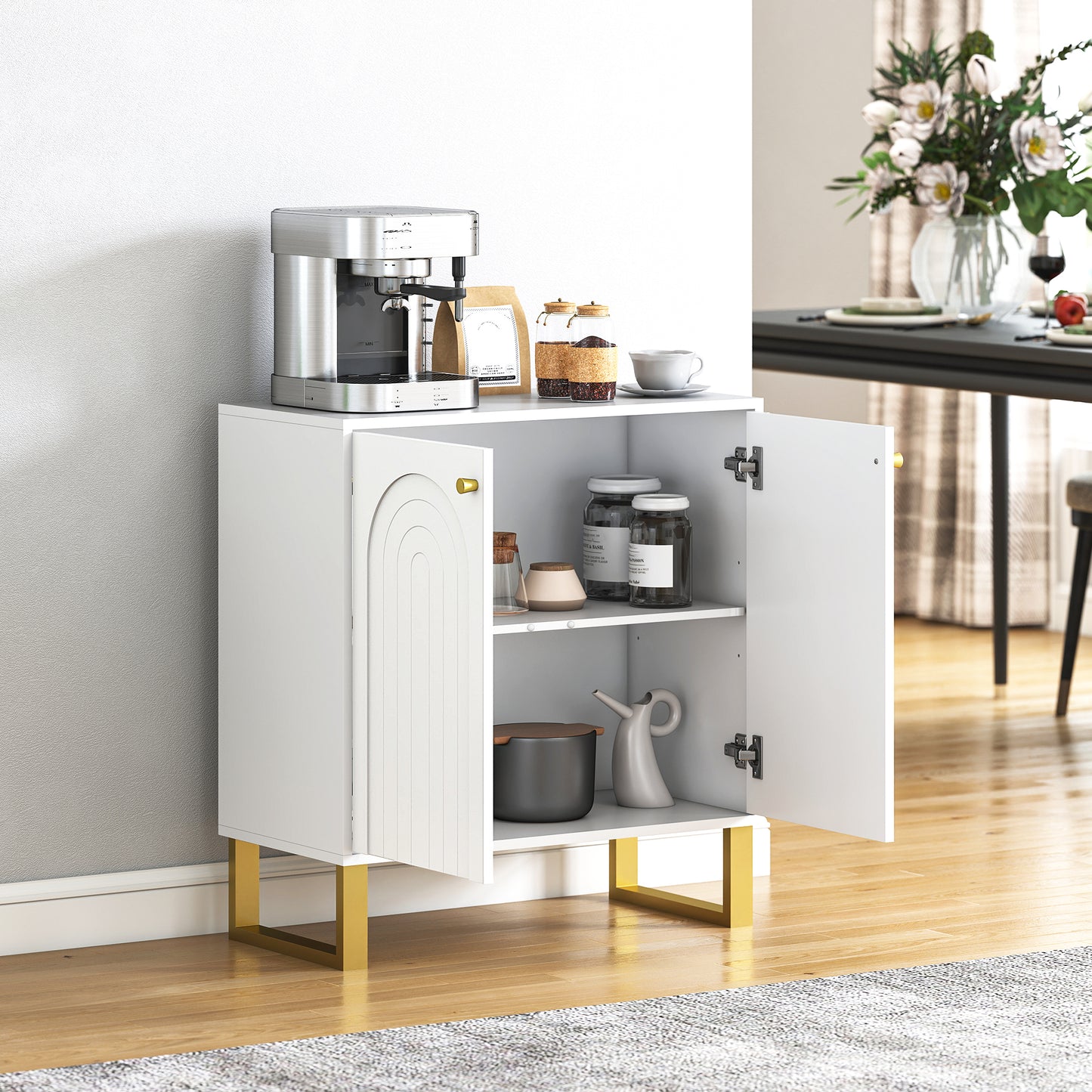 HOMCOM 2-Door Sideboard Storage Cabinet - White