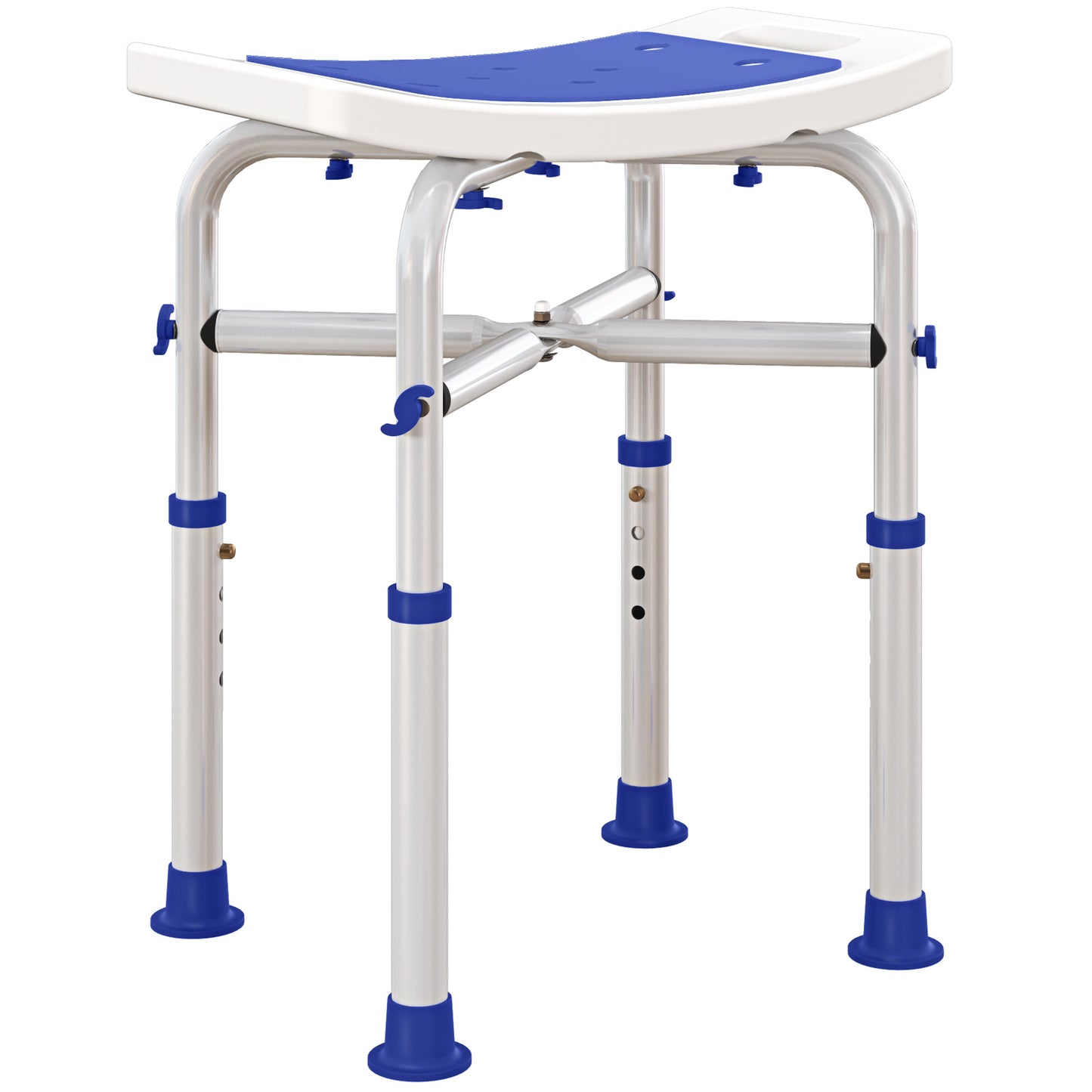Photo of HOMCOM 44-51.5cm Aluminium Frame Shower/Bath Stool - White in White colour on a white background