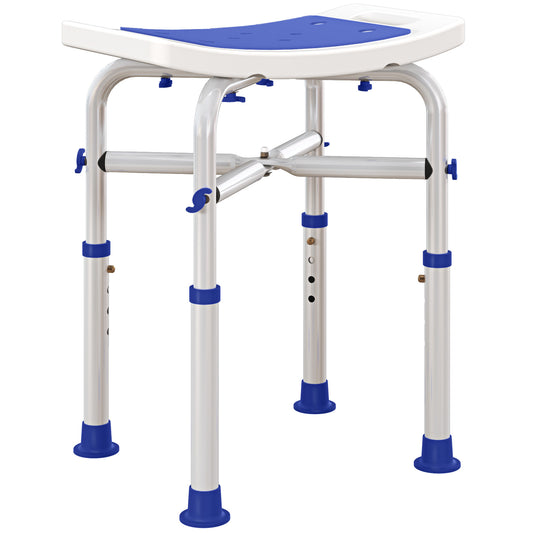 Photo of HOMCOM 44-51.5cm Aluminium Frame Shower/Bath Stool - White in White colour on a white background