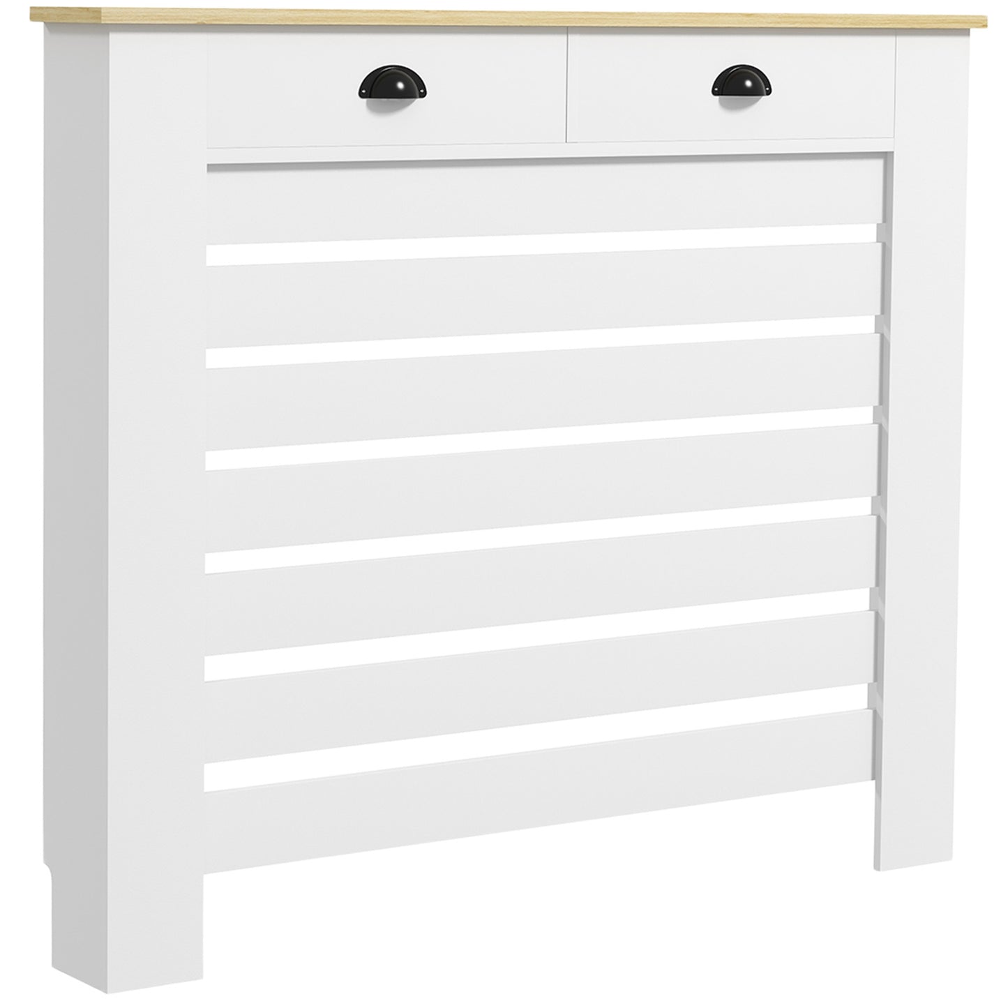 Photo of HOMCOM 95.5H x 111Wcm Radiator Cover, with Drawer - White in White colour on a white background