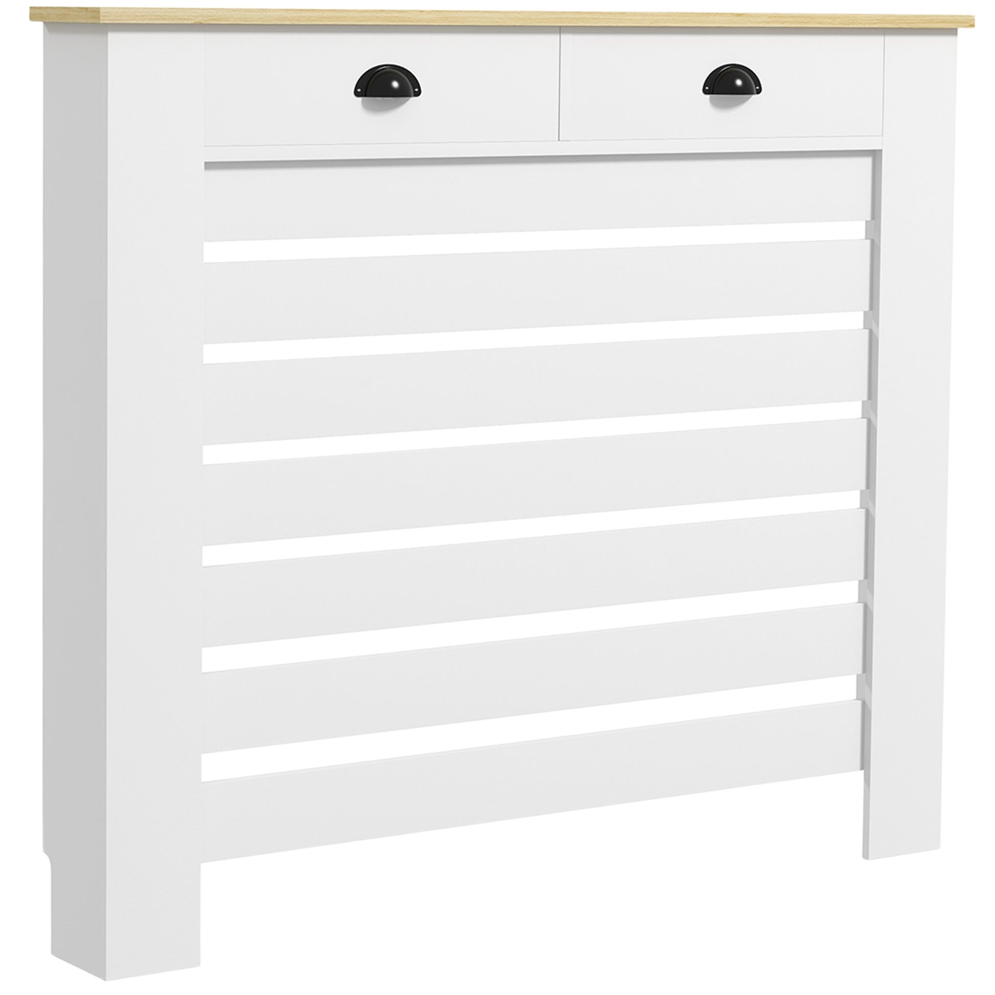 Photo of HOMCOM 95.5H x 111Wcm Radiator Cover, with Drawer - White in White colour on a white background