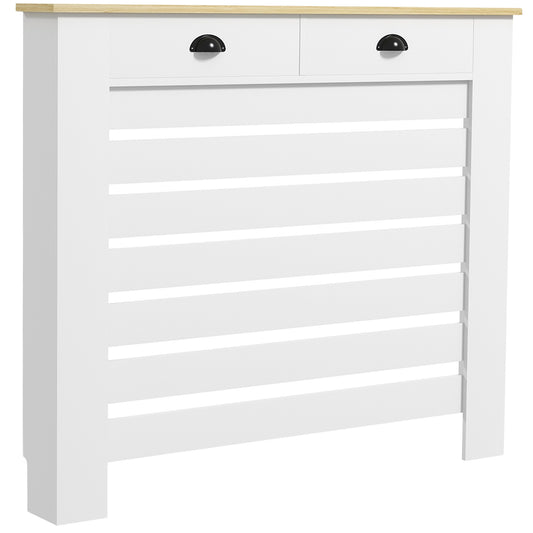 Photo of HOMCOM 95.5H x 111Wcm Radiator Cover, with Drawer - White in White colour on a white background