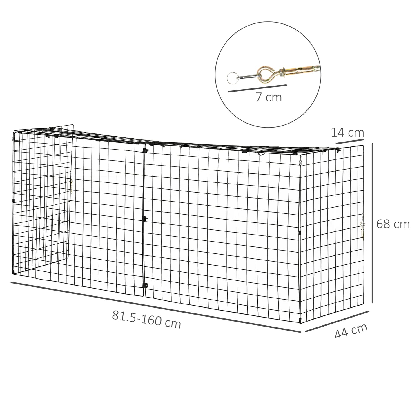 HOMCOM Extendable Fire Guard Screen, Freestanding Fire Screen Spark Guard, Folding Fireplace Cover, Wire Mesh, Child & Pet Safety Barrier for Fireplaces, 81.5-160cm, Black