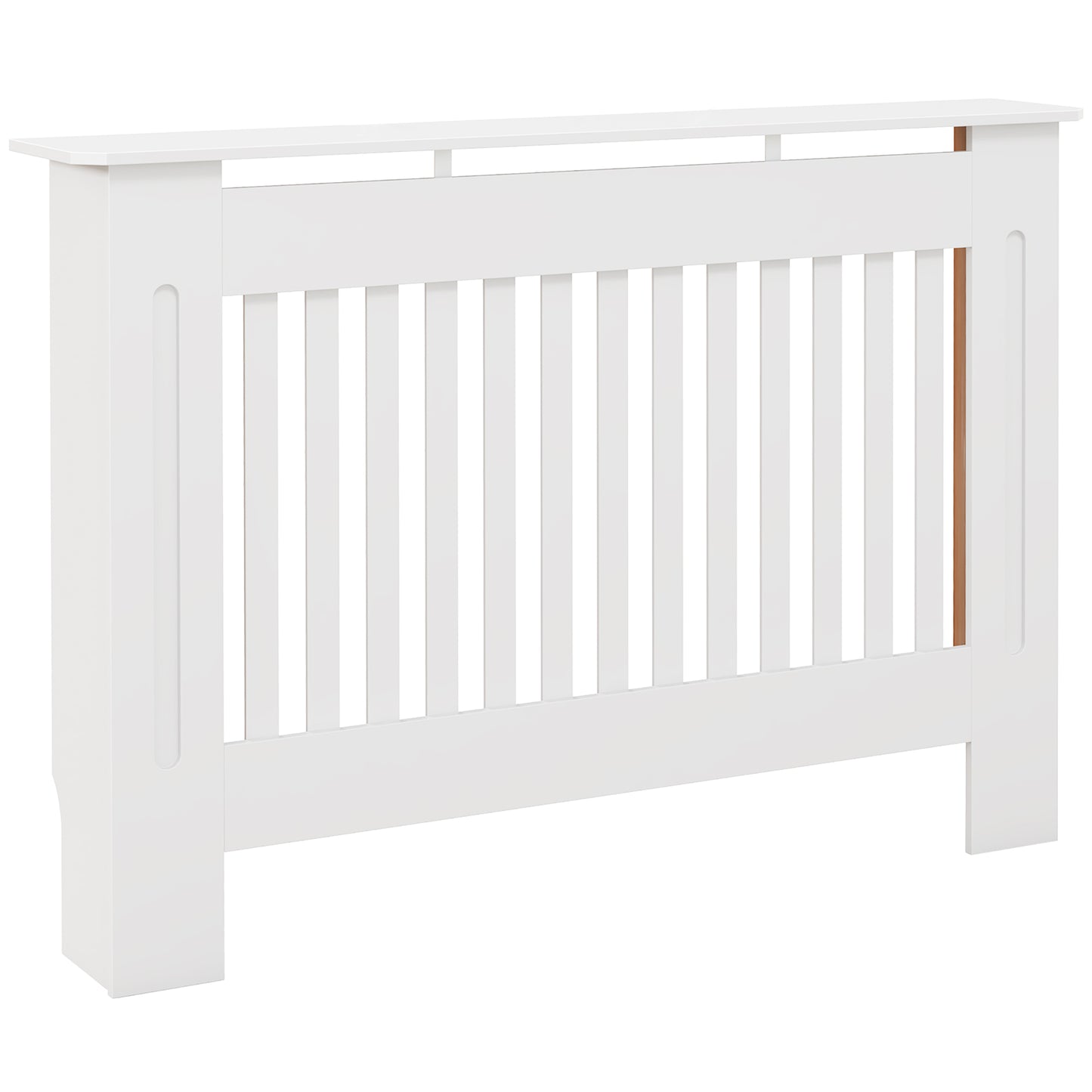 Photo of HOMCOM Slatted Radiator Cover Painted Cabinet MDF Lined Grill in White (112L x 19W x 81H cm) in cm) colour on a white background