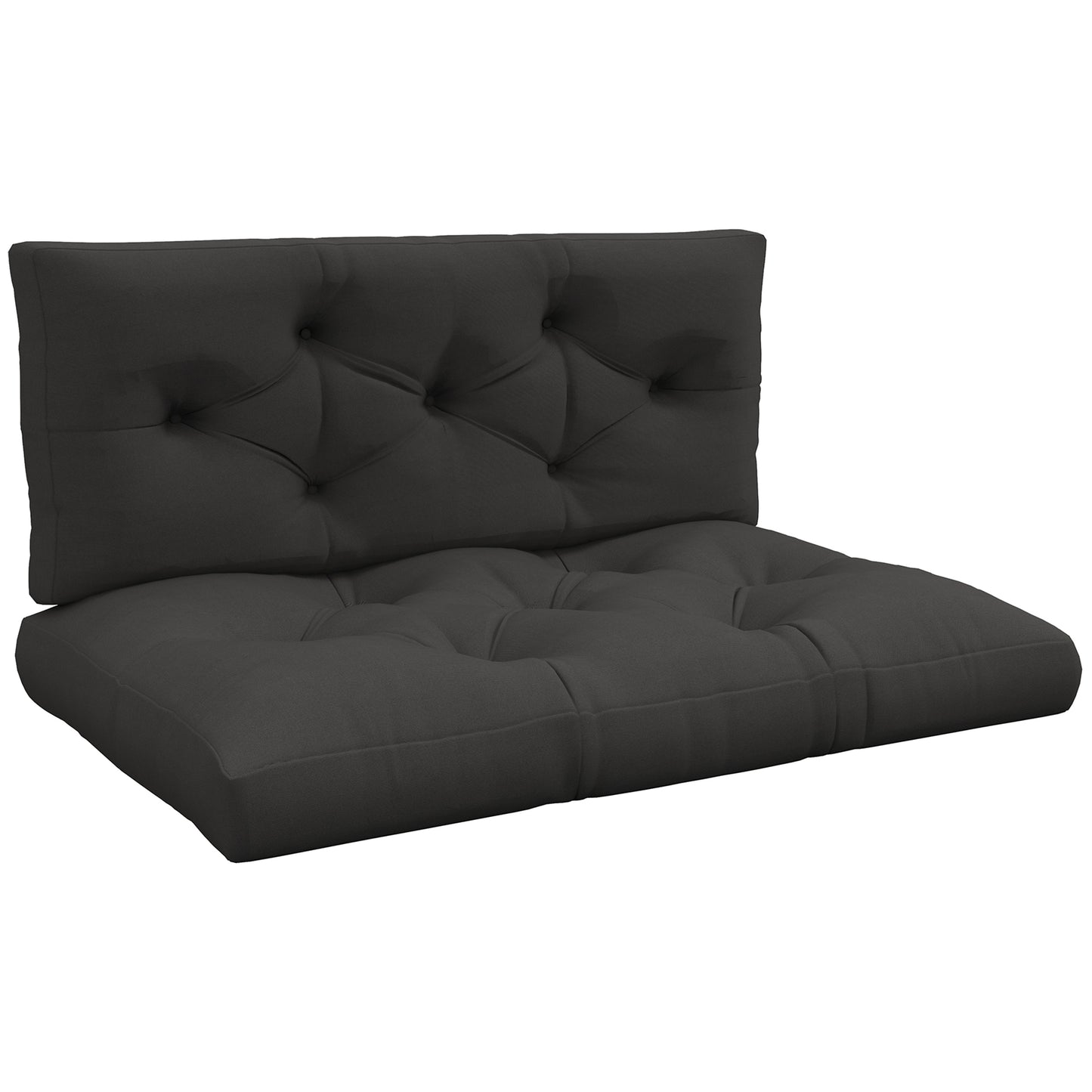 Photo of Outsunny Seat and Back Padded Pallet Cushion Set - Dark Grey in Grey colour on a white background
