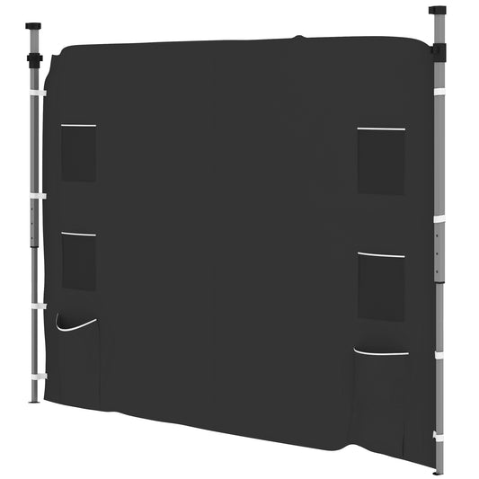 Photo of Outsunny 195 x 295cm Replacement Gazebo Sidewall - Black in Black colour on a white background