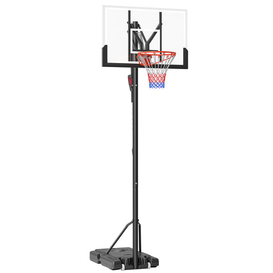 Photo of SPORTNOW Six-Level Height Adjustable Freestanding Basketball Hoop and Stand with Wheels, 2.35-3.05m in 2.35-3.05m colour on a white background