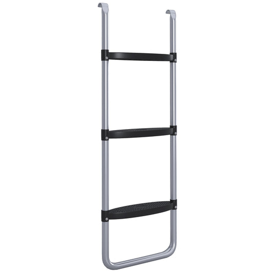 Photo of SPORTNOW Galvanised Steel Trampoline Ladder, 2 Steps/3 Steps Outdoor Trampoline Accessories for 6ft, 8ft, 10ft, 12ft, 13ft, 14ft, 16ft Trampoline, 97L x 32Wcm, Silver Tone in Tone colour on a white background