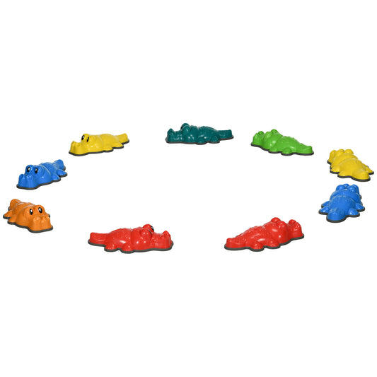 Photo of ZONEKIZ 9PCs Kids Stepping Stones, Crocodile-Designed Sensory Toys, with Anti-Slip Edge Balance River Stones in Stones colour on a white background