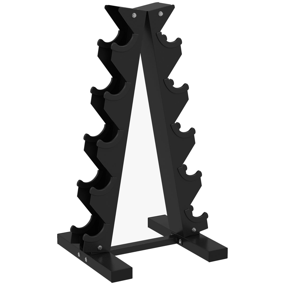 Photo of SPORTNOW Five-Tier Dumbbell Storage Rack, for Home Gym Exercise - Black in Black colour on a white background