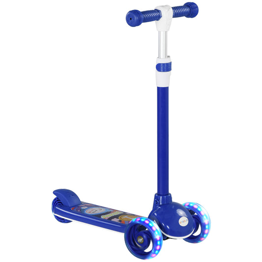 Photo of AIYAPLAY Kids 3 Wheel Scooter for 2-6 Years Old w/ Adjustable Height, LED Light, TPE Handlebar, Blue in Blue colour on a white background