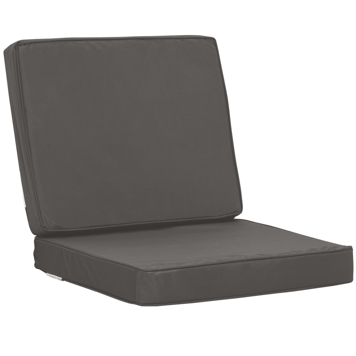 Photo of Outsunny 2-Piece Garden Seat and Back Cushion Set, Replacement Cushions for Outdoor Furniture with Seat Cushion and Back Cushion, Dark Grey in Grey colour on a white background