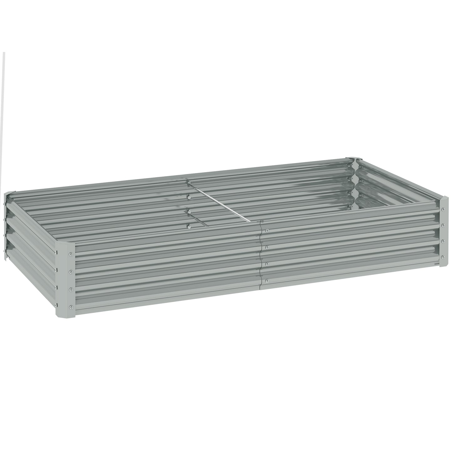 Photo of Outsunny 180 x 90cm Galvanised Steel Open Planter - Silver in Silver colour on a white background