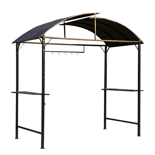 Photo of Outsunny Metal Smoking Gazebo Marquee Garden Patio BBQ Tent Grill Canopy Awning Shelter - Coffee in Coffee colour on a white background